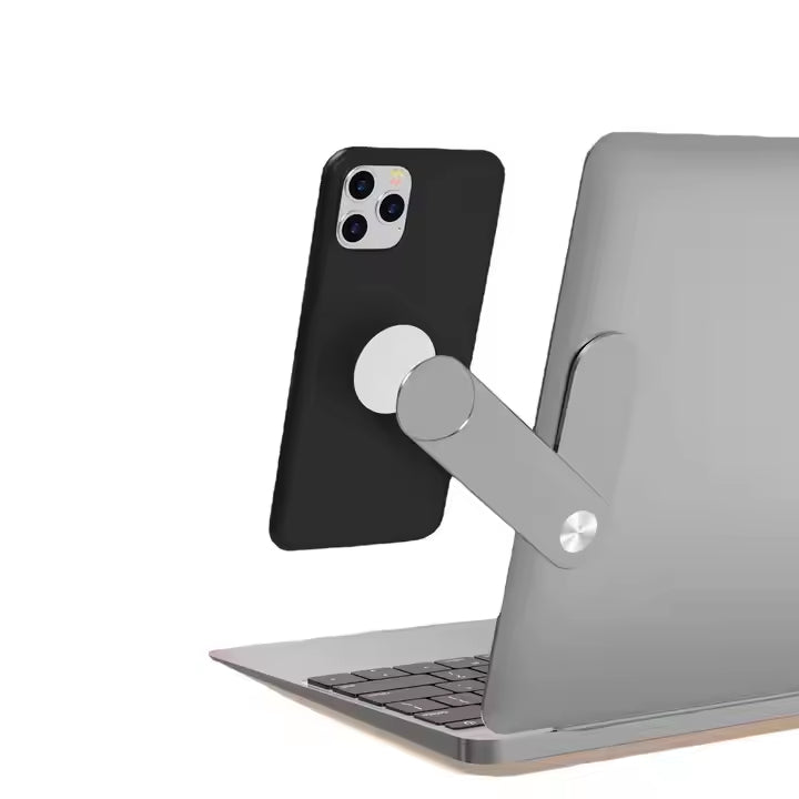 Magnetic Laptop Phone Stand – Foldable Aluminum Phone Holder