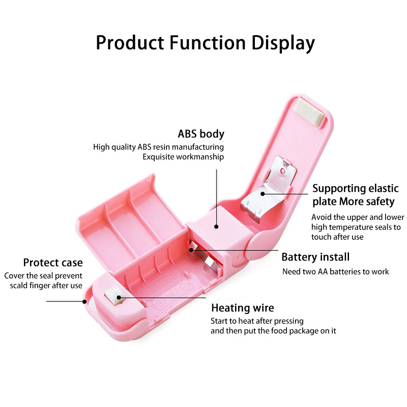 Mini Portable Bag Sealer – Heat Seal Machine for Food & Snack Bags | Plastic Bag Sealing Machine