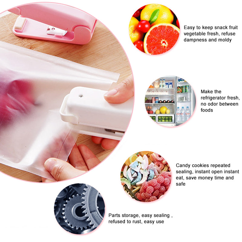 Mini Portable Bag Sealer – Heat Seal Machine for Food & Snack Bags | Plastic Bag Sealing Machine
