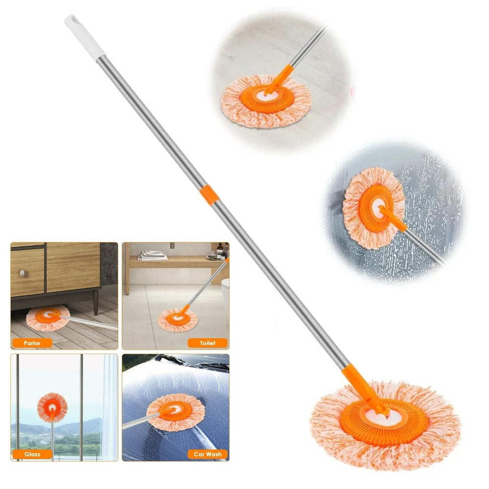 360° Rotating Microfiber Floor Mop – Adjustable Extendable Handle | Round Spin Mop for Home & Floor Cleaning