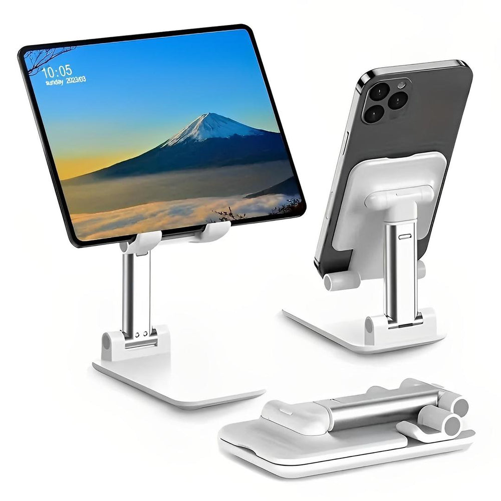 Adjustable Foldable Phone & Tablet Stand – Portable Desktop Holder, Multi-Angle & Height Adjustable Mount