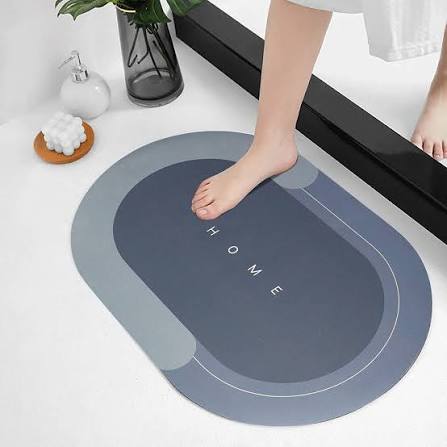 Non-Slip Bathroom Floor Mat 39x59cm – Waterproof Oval Washroom Rug, Quick-Dry Anti-Slip Bath Mat