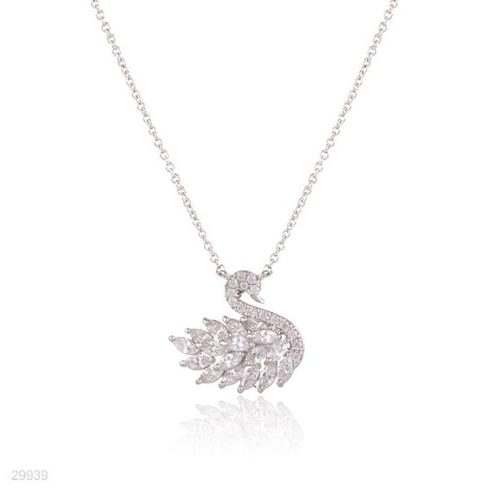 Tulip Bracelet & Swan Necklace Set – Stainless Steel Jewelry for Women | Gold Pink