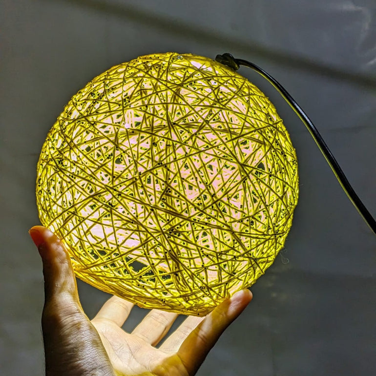String Ball Lamp – Decorative Hanging Light, Boho Home Decor & Cozy Room Lighting
