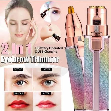 2-in-1 Eyebrow & Facial Hair Trimmer for Women – USB Rechargeable Flawless Brow & Upper Lip Trimmer with Cleaning Brush