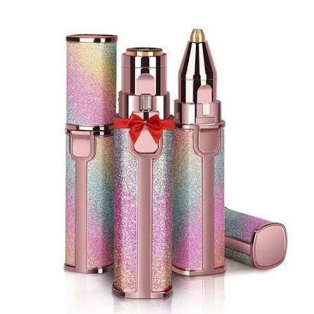 2-in-1 Eyebrow & Facial Hair Trimmer for Women – USB Rechargeable Flawless Brow & Upper Lip Trimmer with Cleaning Brush