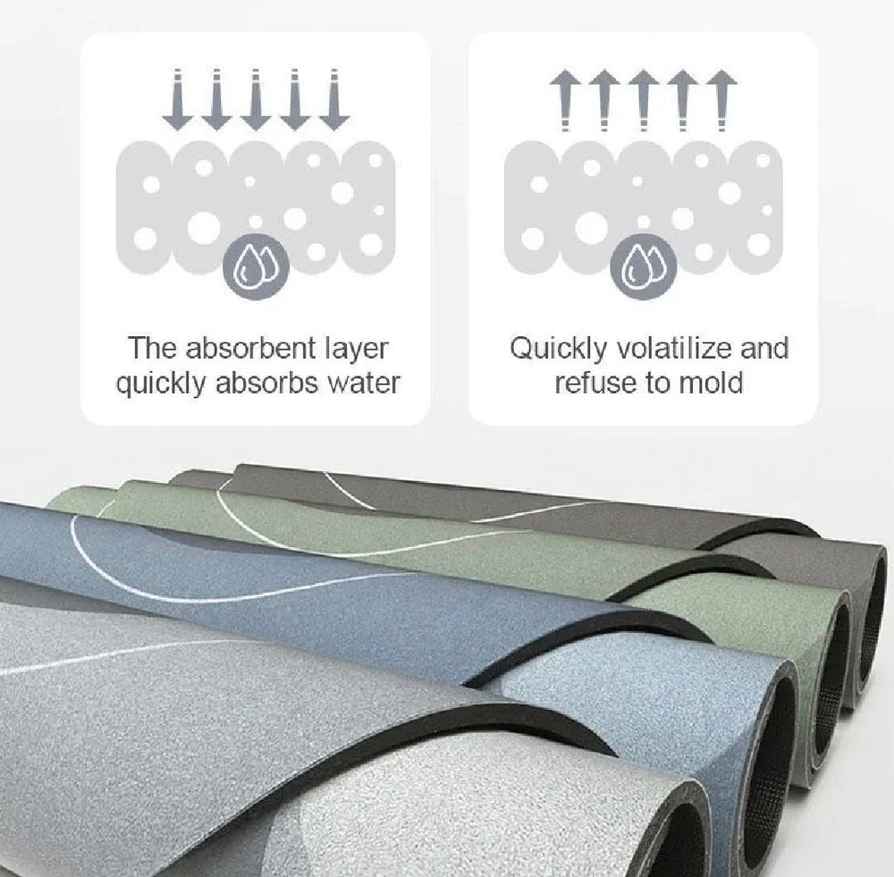 Modern Abstract Marble Bathroom Floor Mat 39×59cm – Non-Slip Waterproof Bath Rug, Stylish Washroom & Home Decor Mat