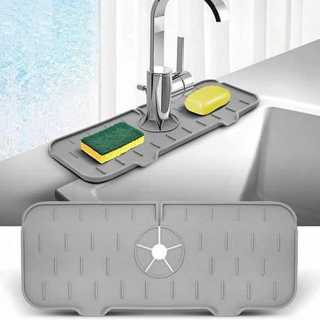 Silicone Kitchen Sink Splash Guard Mat – Faucet Water Catcher, Sink Organizer, Countertop Protector & Kitchen Accessories