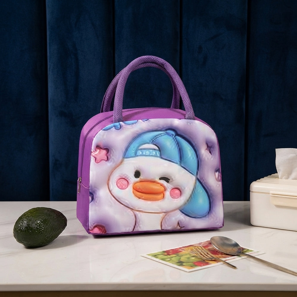 Cute Cartoon Duck Insulated Lunch Bag – Thermal Food Storage Tote, Reusable Lunch Box Bag & Portable Meal Carrier