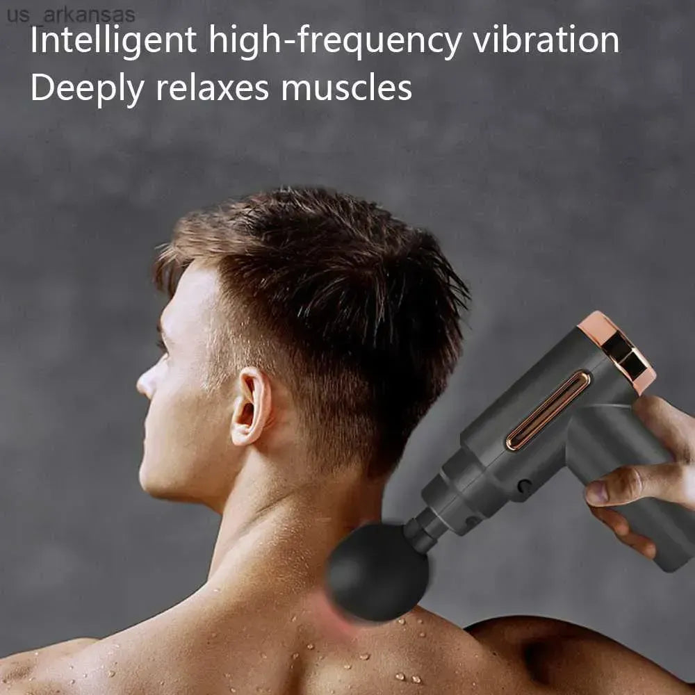 Smart Quiet Massage Gun – Deep Tissue Muscle Massager with 4 Interchangeable Heads for Athletes & Home Use