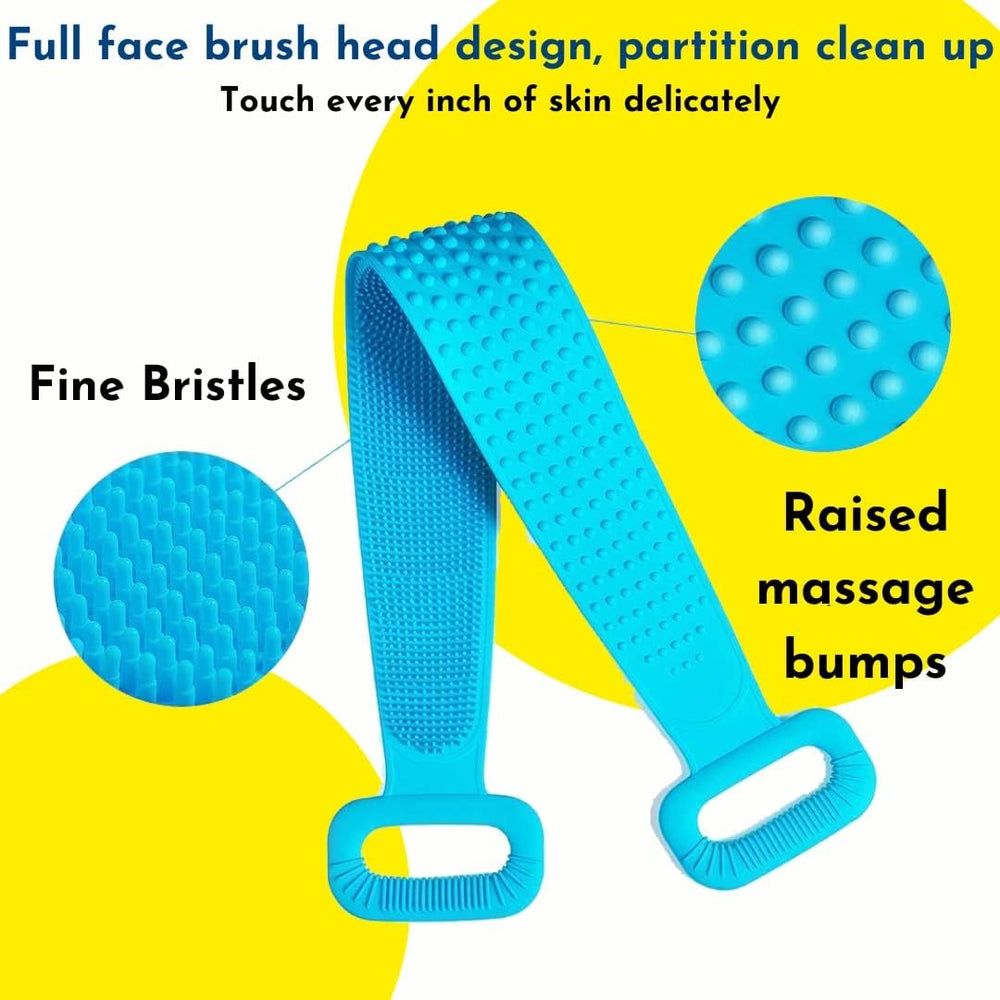 Silicone Back Scrubber for Shower – Exfoliating Body Brush with Long Handle for Deep Cleaning