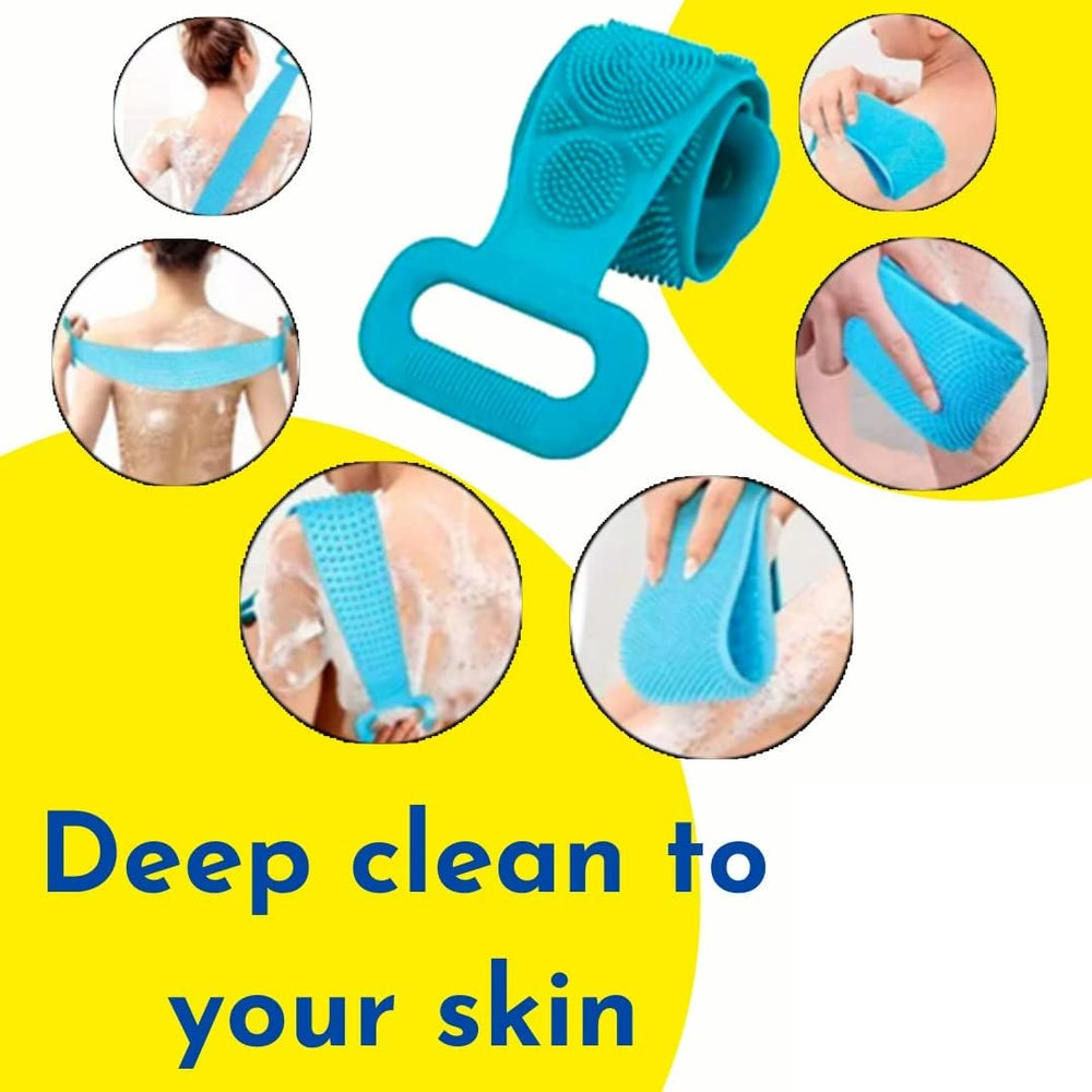 Silicone Back Scrubber for Shower – Exfoliating Body Brush with Long Handle for Deep Cleaning