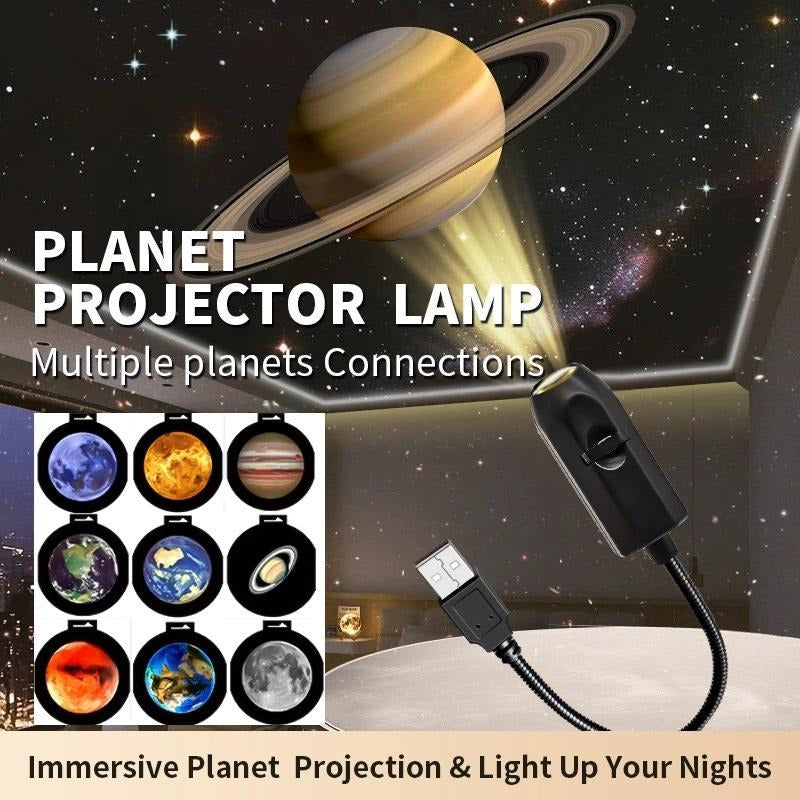 USB Moon & Earth Projector Lamp – 6 Lens Starry Sky Galaxy Projection Night Light