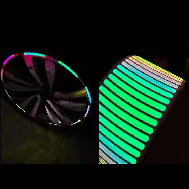 20PCS Luminous Car Wheel Rim Stickers – Reflective Glow Strips